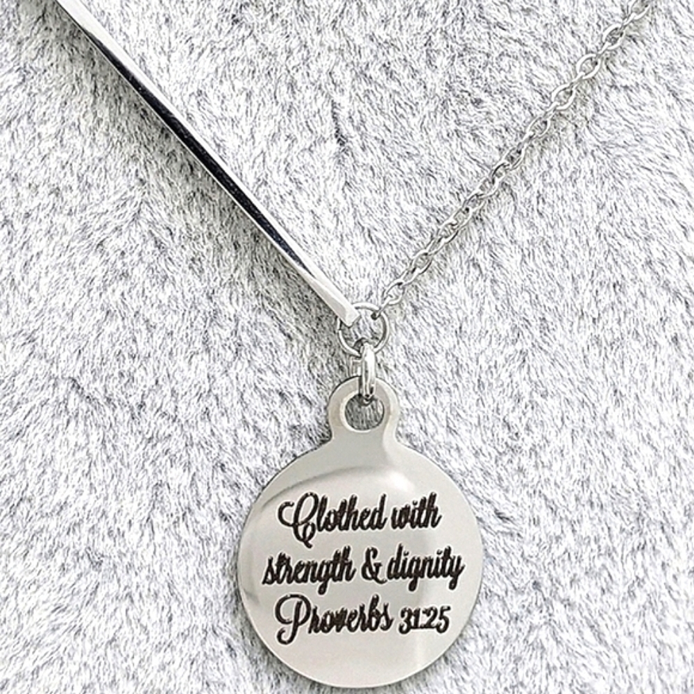 Christian Bible Verse Scripture Necklace